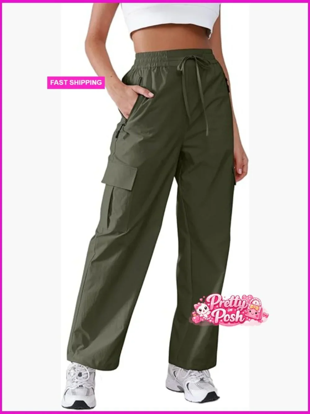 Lightweight Quick Dry Water Resistant Cargo Pants with Zipper Pockets